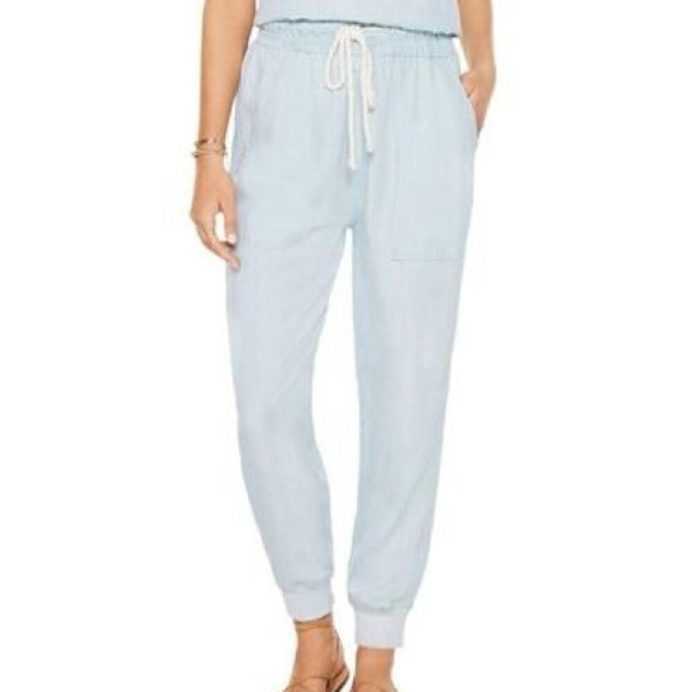 Ramy Brook Ray Chambray Denim Drawstring Rope Jogger Pants Size Small